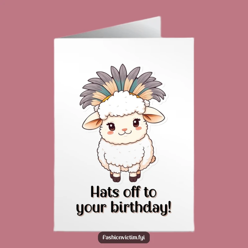 Free Printable Birthday Card: Funny Sheep with Big Hat for a Fabulous Party
