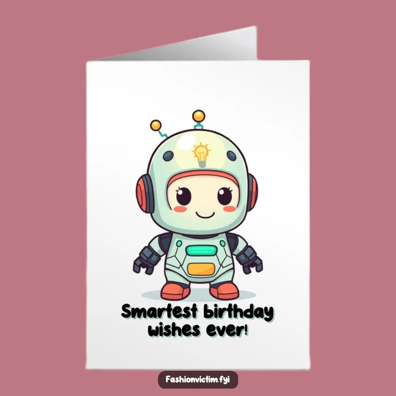 Free Printable Birthday Card: Smart Robot, Bright Ideas, Funny DIY Downloadable Gift