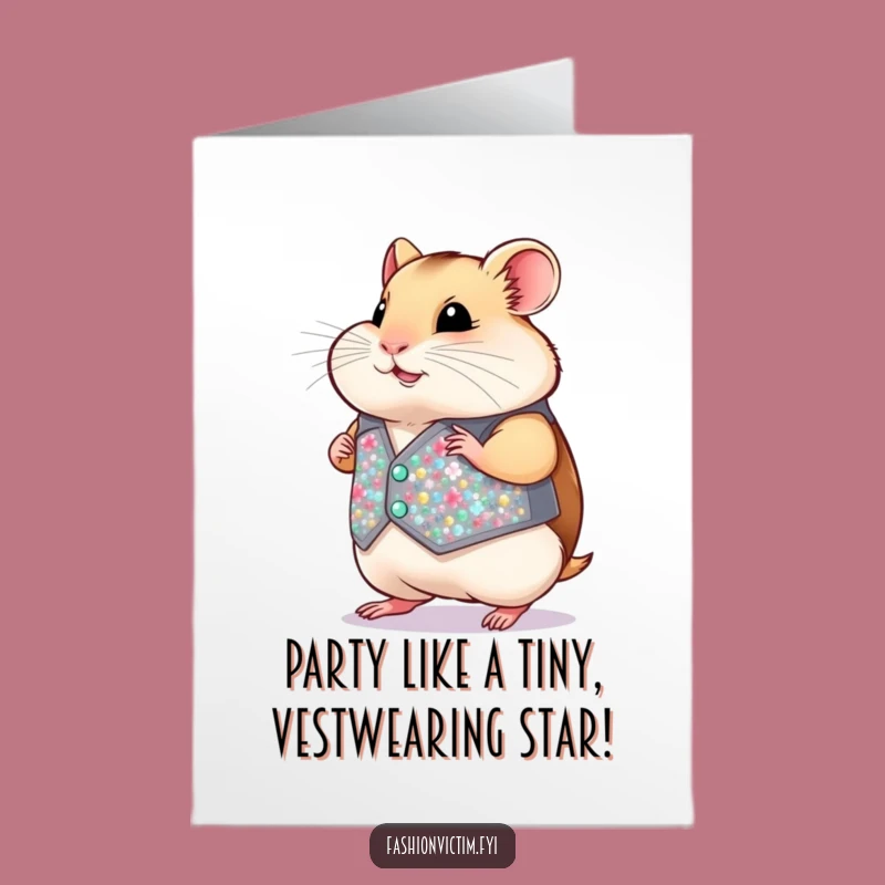 Free Printable Birthday Card: Tiny Vest Hamster for a Hilarious Downloadable Gift Surprise