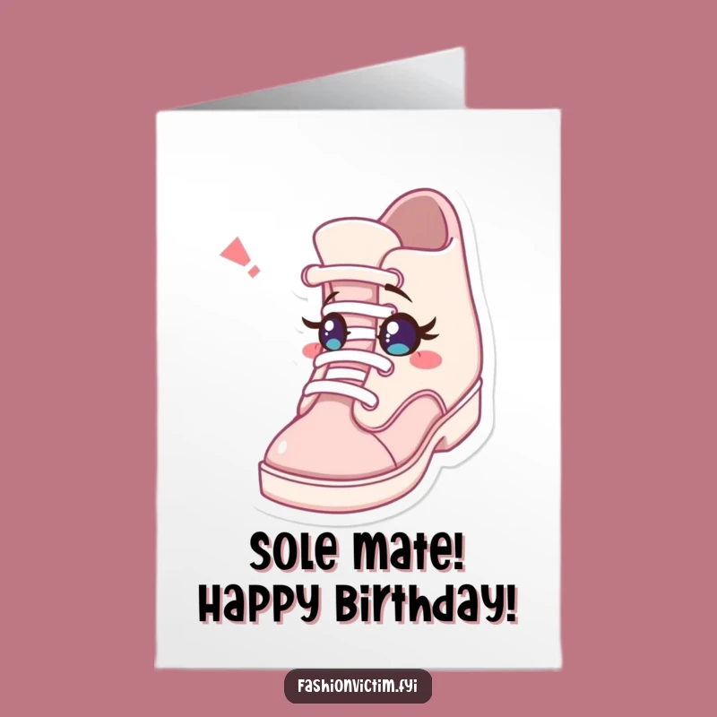 Free Printable Birthday Card: Winking Shoe Surprise, Funny Quirky Design