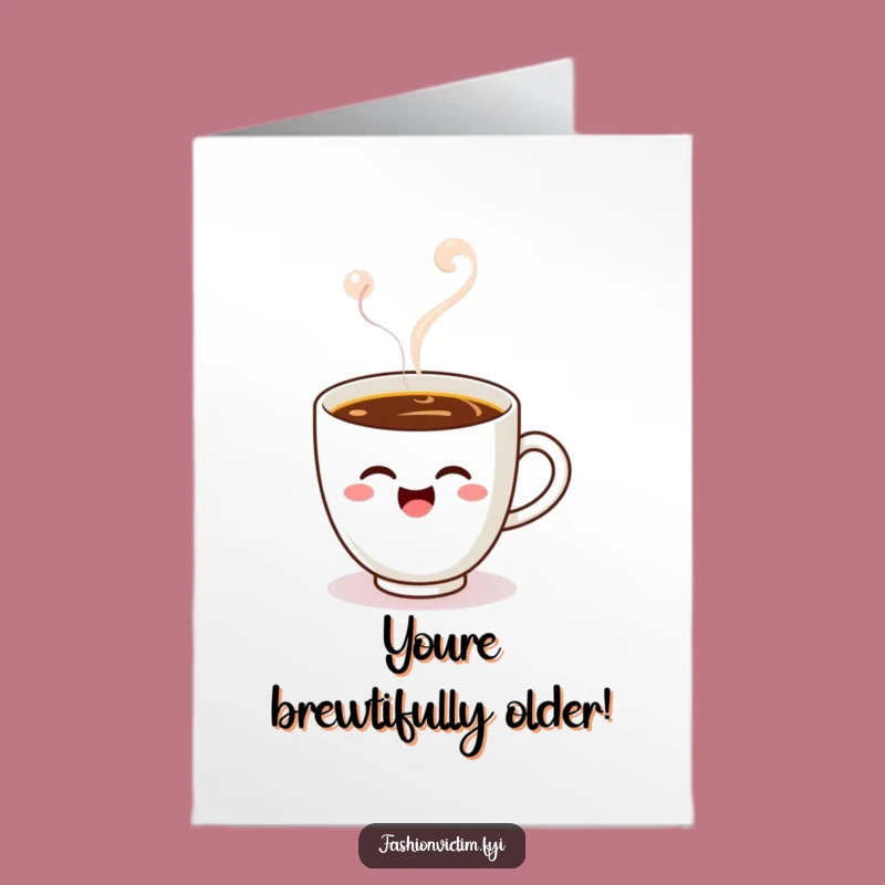 Free Printable Kawaii Coffee Wink Card - Funny Coffee Lover Birthday Downloadable Gift