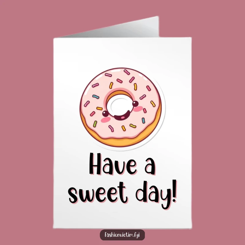 Free Printable Kawaii Donut Birthday Card - Funny Sprinkled Spin Downloadable Gift