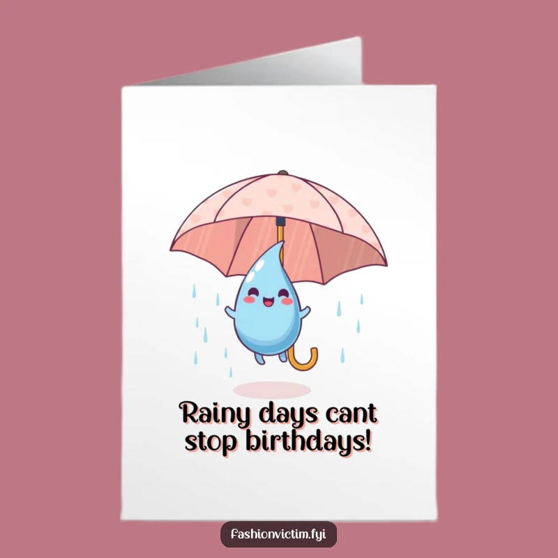 Happy Birthday! Free Printable Raindrop Card for a Bouncy Celebration