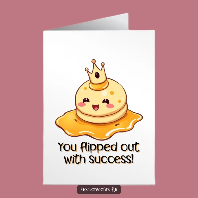 Free Printable Congrats Card: Pancake Royalty for Your Sweet Success