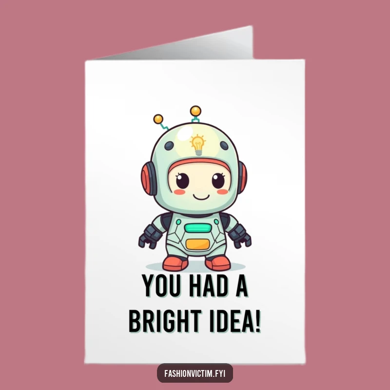 Free Printable Congrats Card: Smart Robot, Bright DIY Downloadable Gift