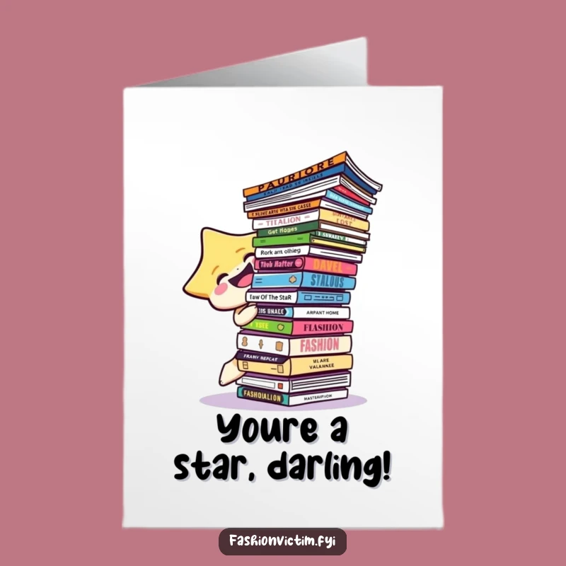 Free Printable Congrats Card: Star Balancing Fashion Mags Congratulations Gift Download