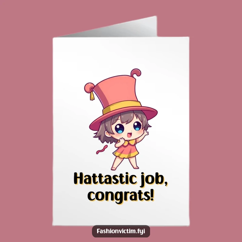 Free Printable Congrats Card: Dramatic Hat Character Achievement