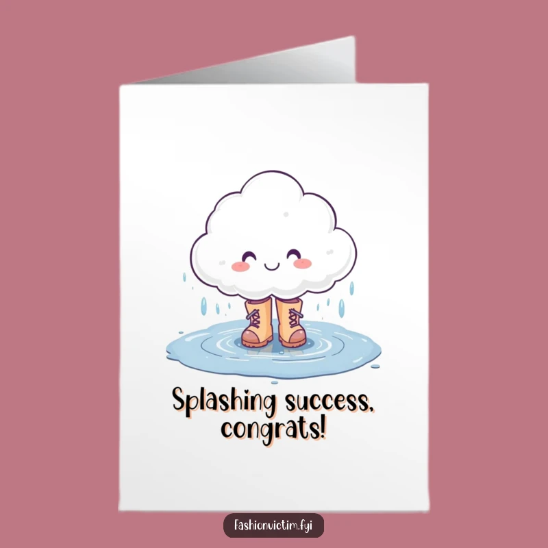 Free Printable Congrats Card: Rainy Day Fun, Smiling Cloud, Downloadable DIY Gift