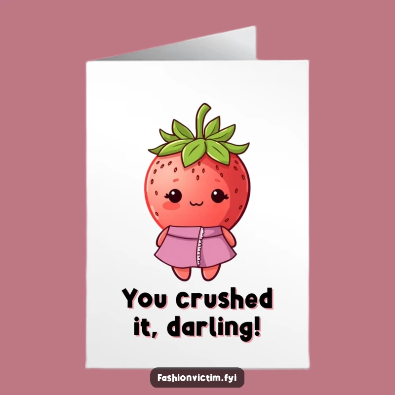 Free Printable Congrats Card - Shy Strawberry Fashion Mishap Downloadable Gift