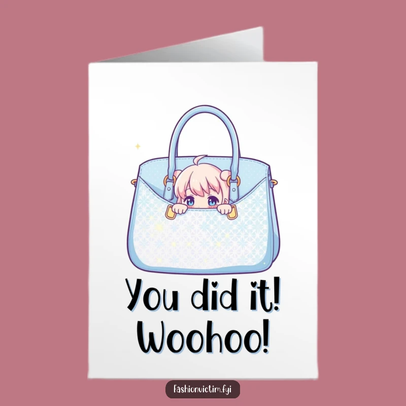 Free Printable Congratulations Card: Sparkly Handbag Reveal for Big Wins