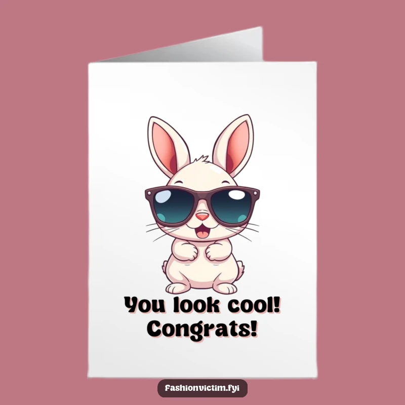 Free Printable Congrats Card: Bunny Sunglasses Gag Gift Download