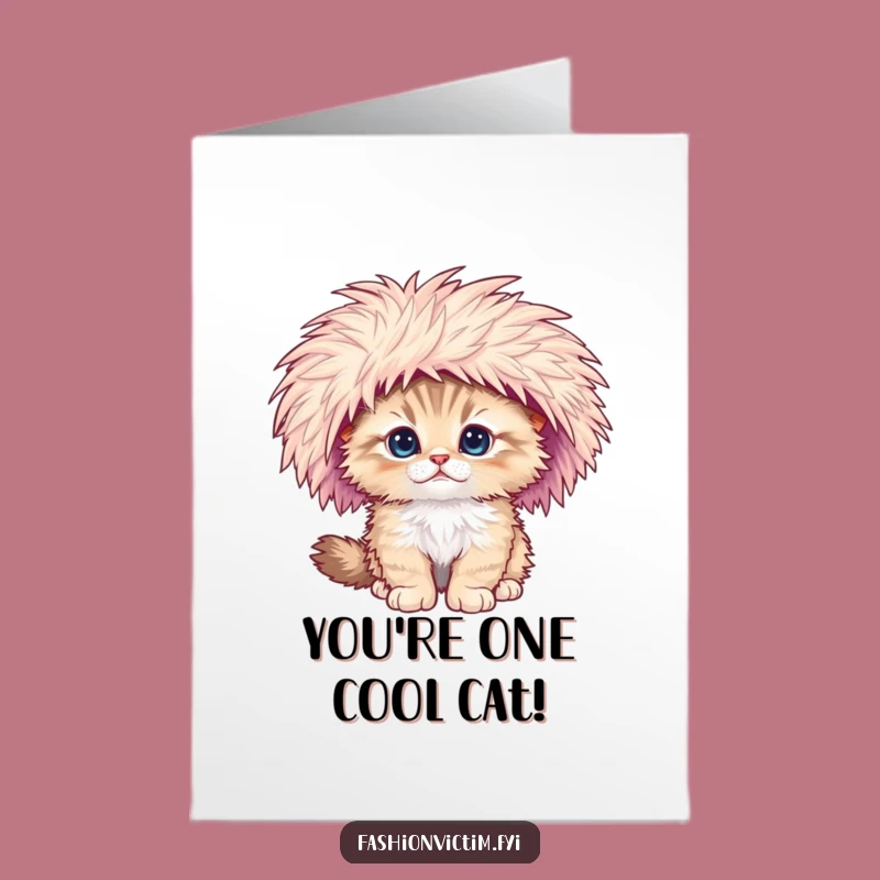 Free Printable Congrats Card: Clumsy Kitten Hat - Downloadable DIY Gift