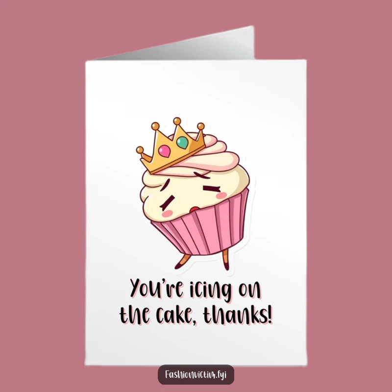 Free Printable Thank You Card: Confused Cupcake Crown - Downloadable DIY Gift