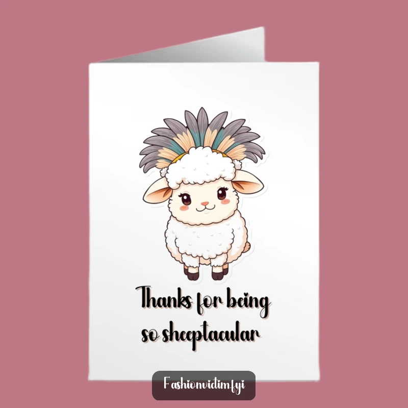 Free Printable Thank You Card: Fancy Sheep Expressing Gratitude with Flair