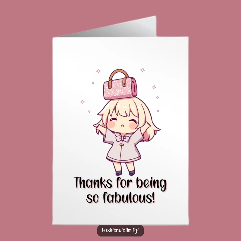 Free Printable Thank You Card: Funny Handbag Spin - Express Gratitude with Laughter!