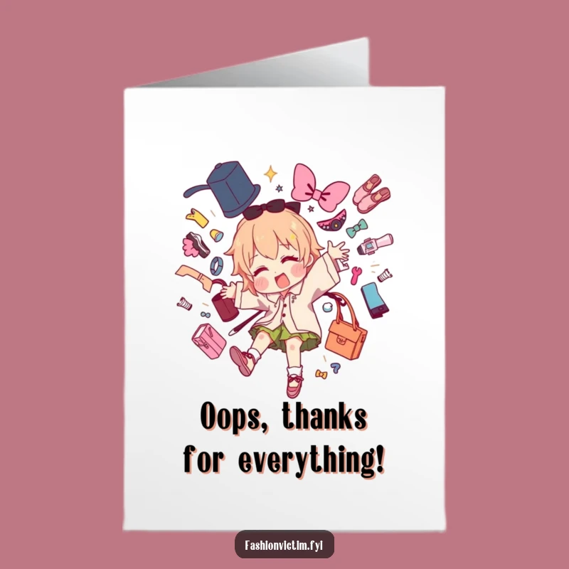 Free Printable Thank You Card: Fashion Mishap DIY Funny Downloadable Gift