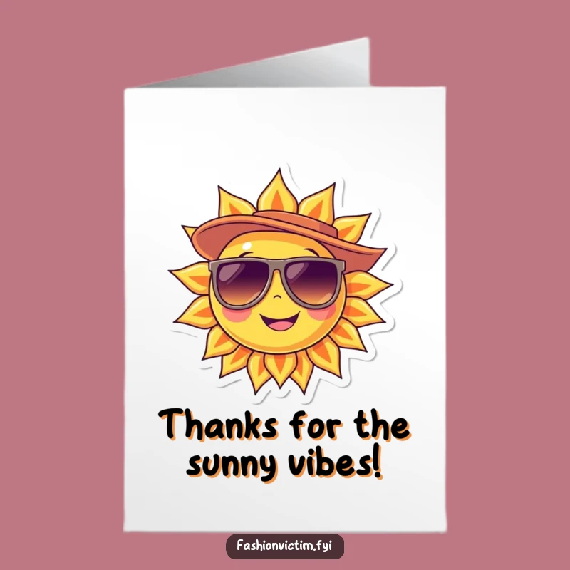 Sunny Thanks Card: Free Printable Sun Design for Appreciating Bright People