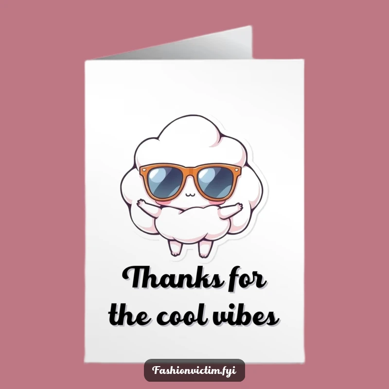Free Printable Thank You Card: Cool Cloud Sunglasses, Funny Gratitude Greeting