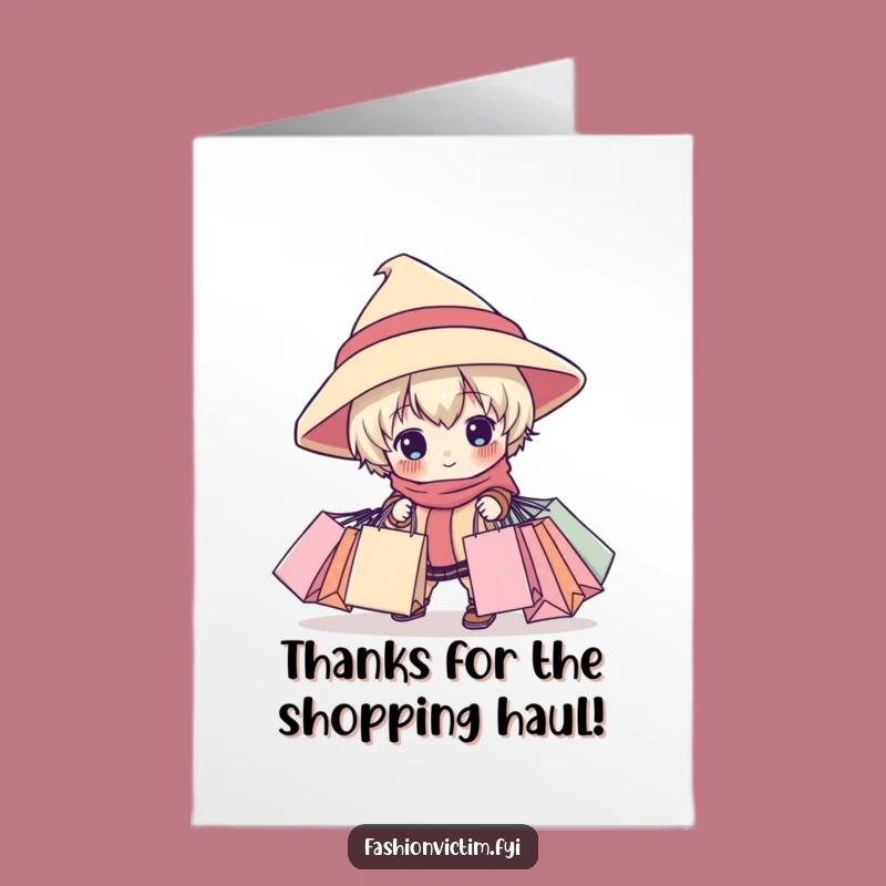 Free Printable Thank You Card: Comical Tripping Shopper Child - DIY Gratitude!