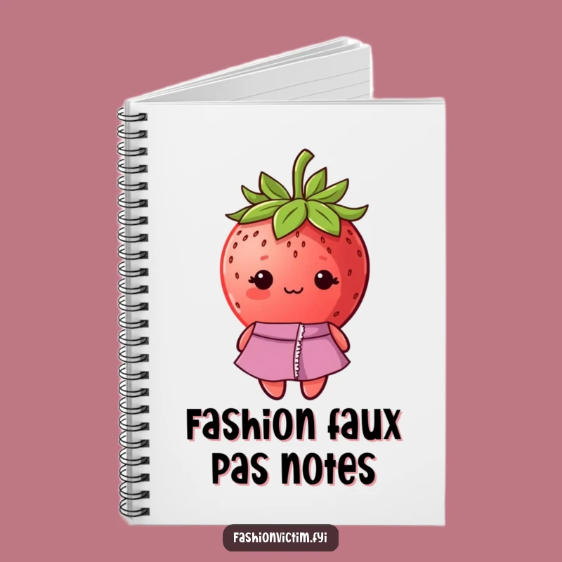 Funny Shy Strawberry Ripped Dress Notebook - Jot Down Thoughts with Humor