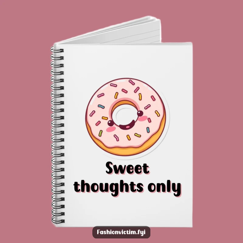 Funny Kawaii Donut Notebook - Jot Down Sweet Ideas with a Spin!