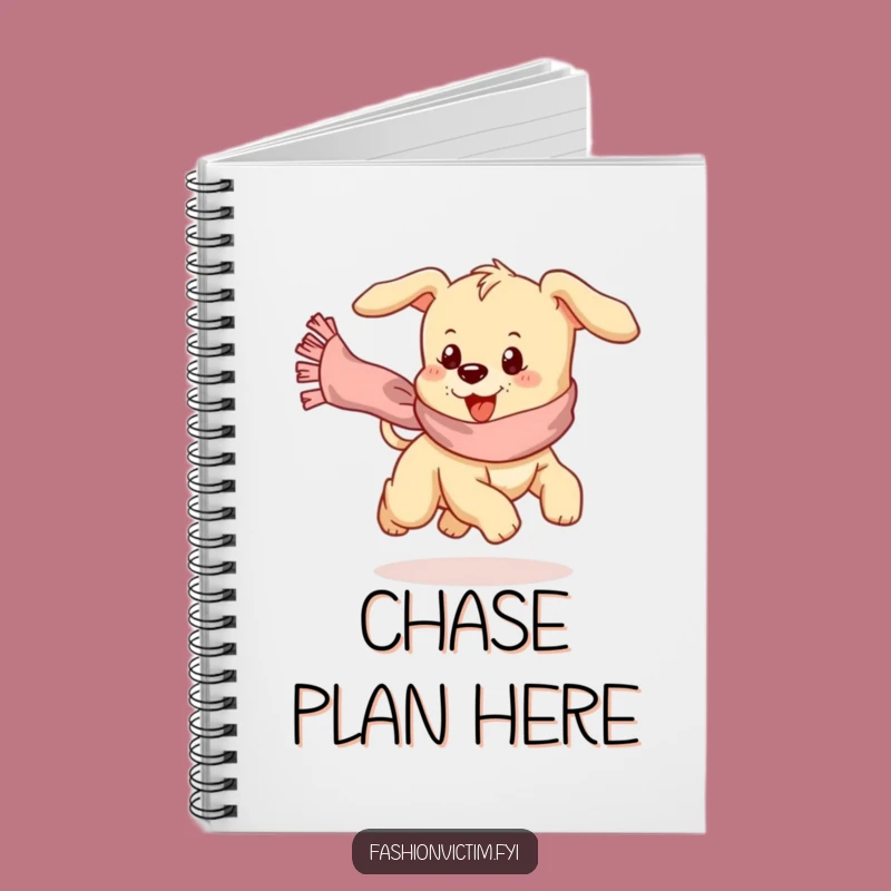 Funny Puppy Scarf Chase Notebook: Jot Down Ideas with Doggy Delight