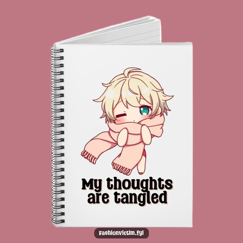 Funny Scarf Thoughts Notebook: Bewildered Character, Flowing Scarf, Hilarious Funny Gift