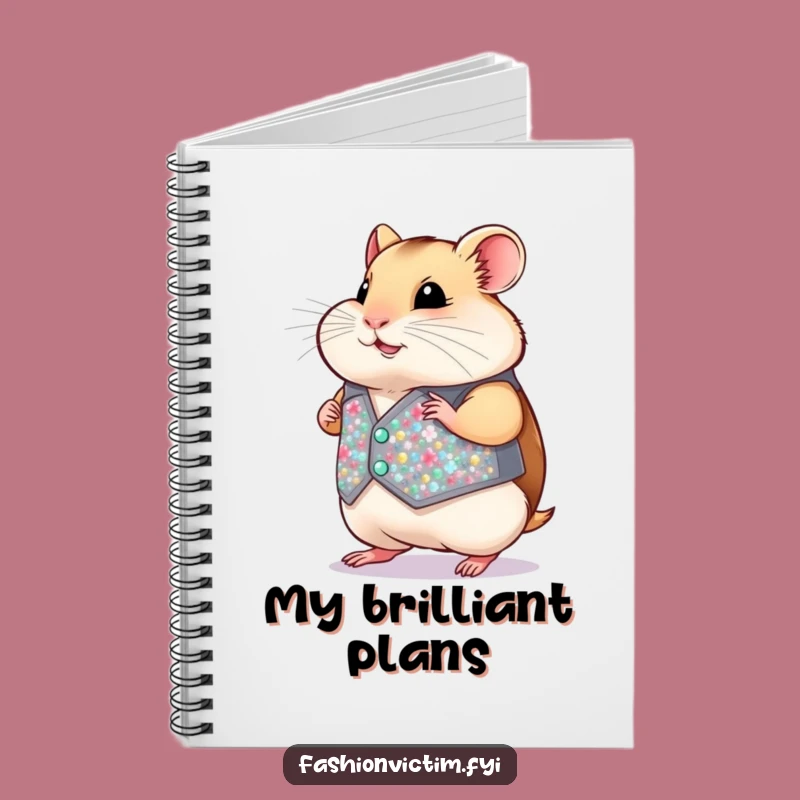 Funny Hamster Vest Notebook: Tiny Sequined Journal - Gift Idea