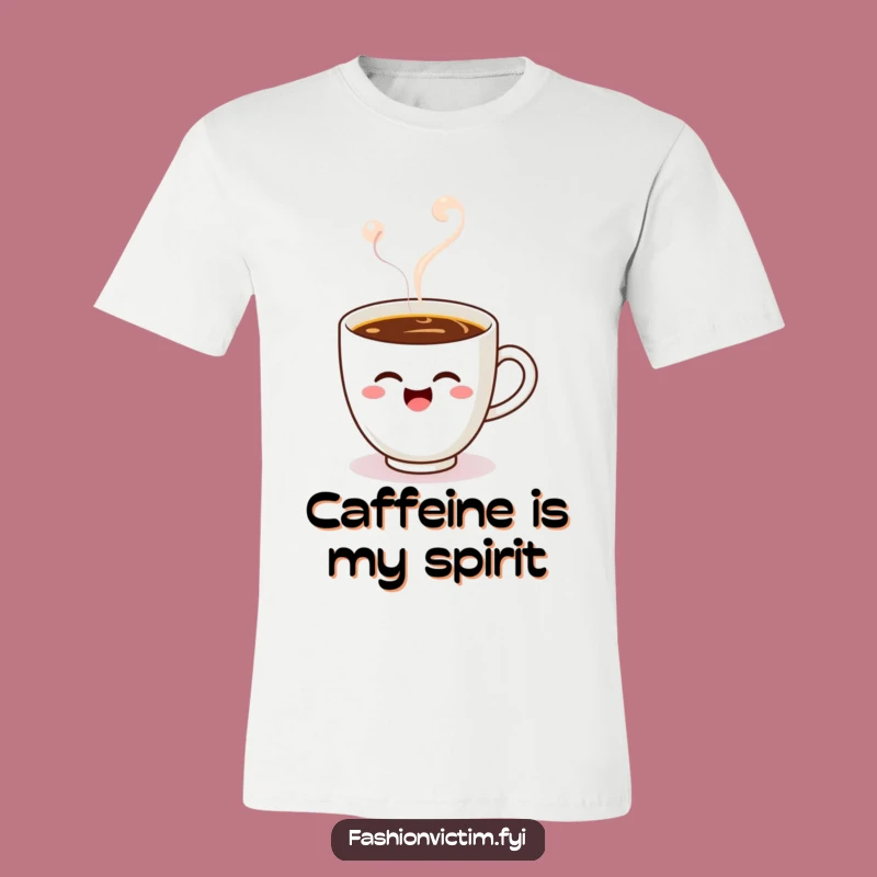 Funny Kawaii Winking Coffee Cup T-Shirt - Brew Up Some Laughter!