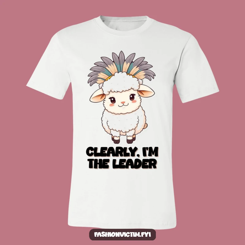 Funny Sheep Feather Hat T-Shirt: Wearable Humor for Fashionable Farm Fans