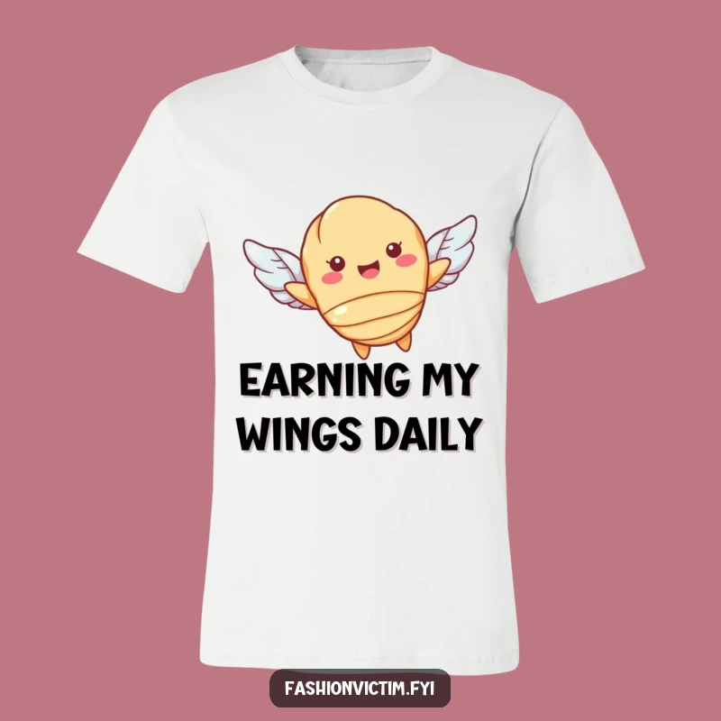 Funny Flying Croissant T-Shirt - Hilarious Pastry Tee for Fun Lovers