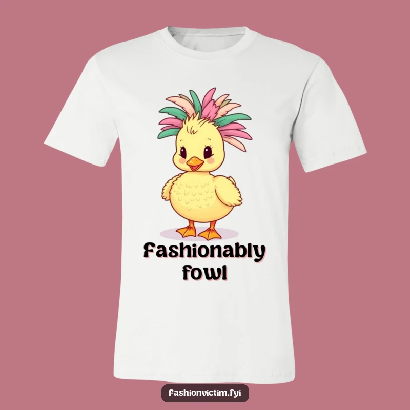 Funny Duckling Boa T-Shirt: Show-Stopping Feathered Fashion - Hilarious Gift