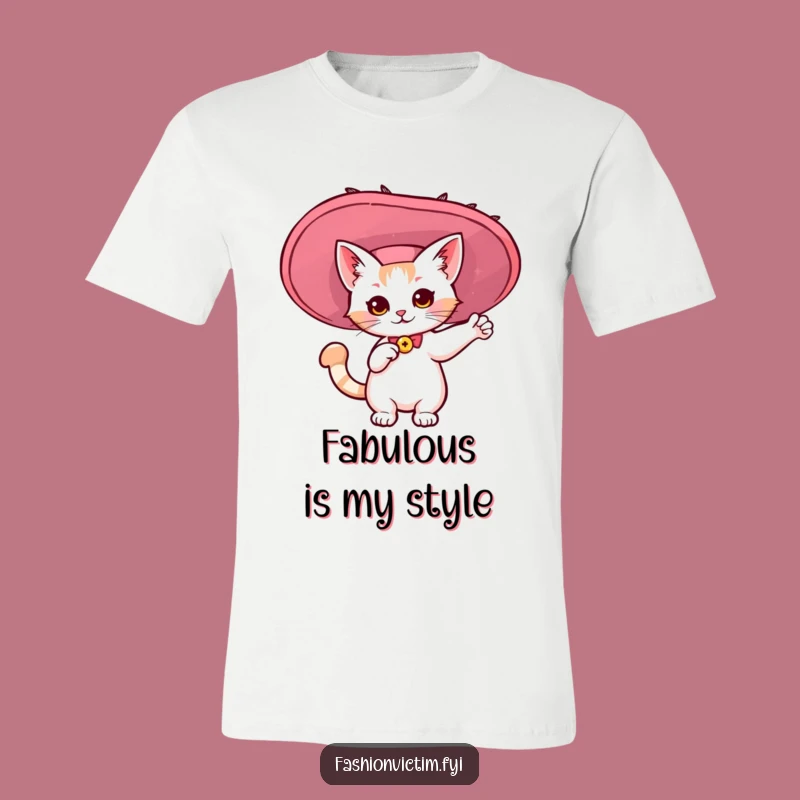 Funny Kawaii Cat Hat T-Shirt - Hilarious & Chic Fashion Statement Gift!