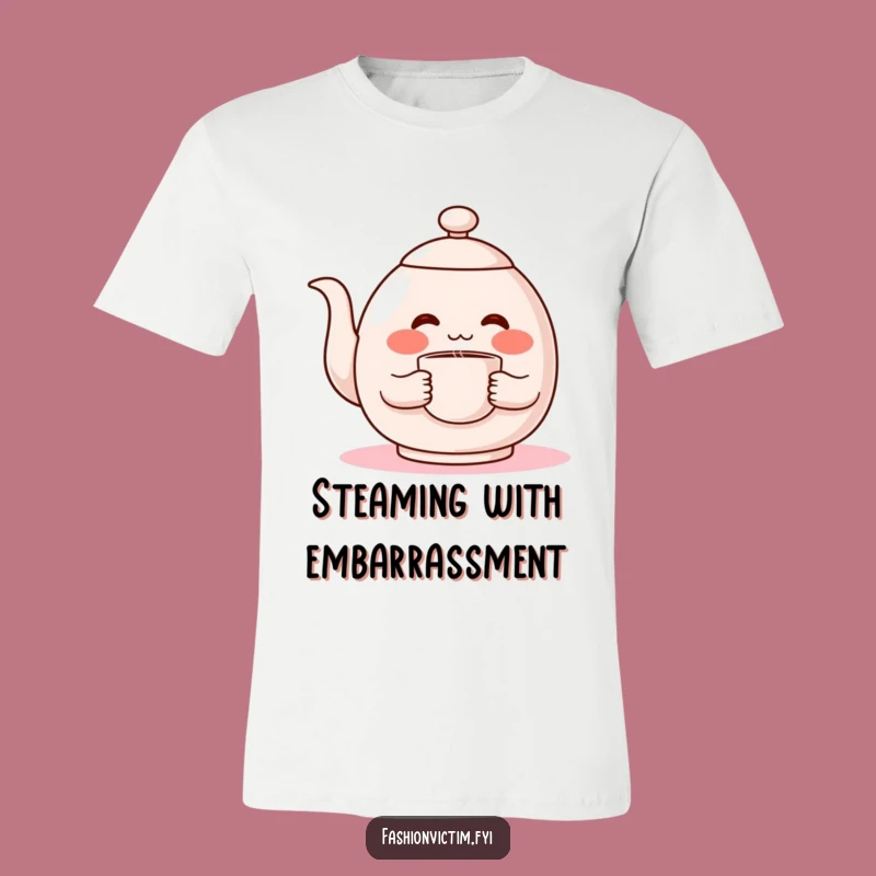Funny Shy Teapot T-Shirt, Embrace Your Blushing Side with This Cute Tee!
