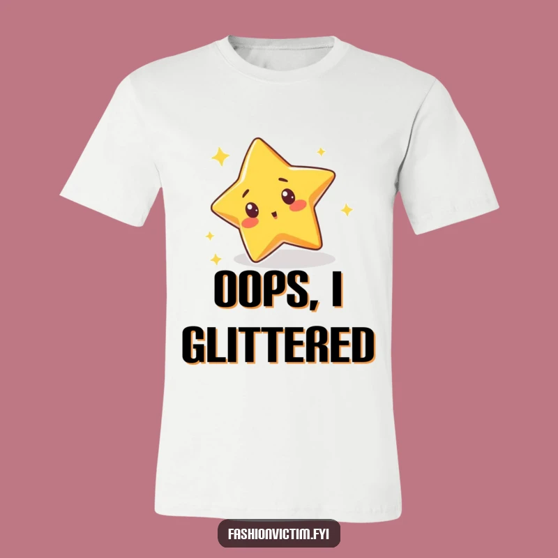 Funny Star Sparkle Trip T-Shirt: Surprised Cute Character Tee