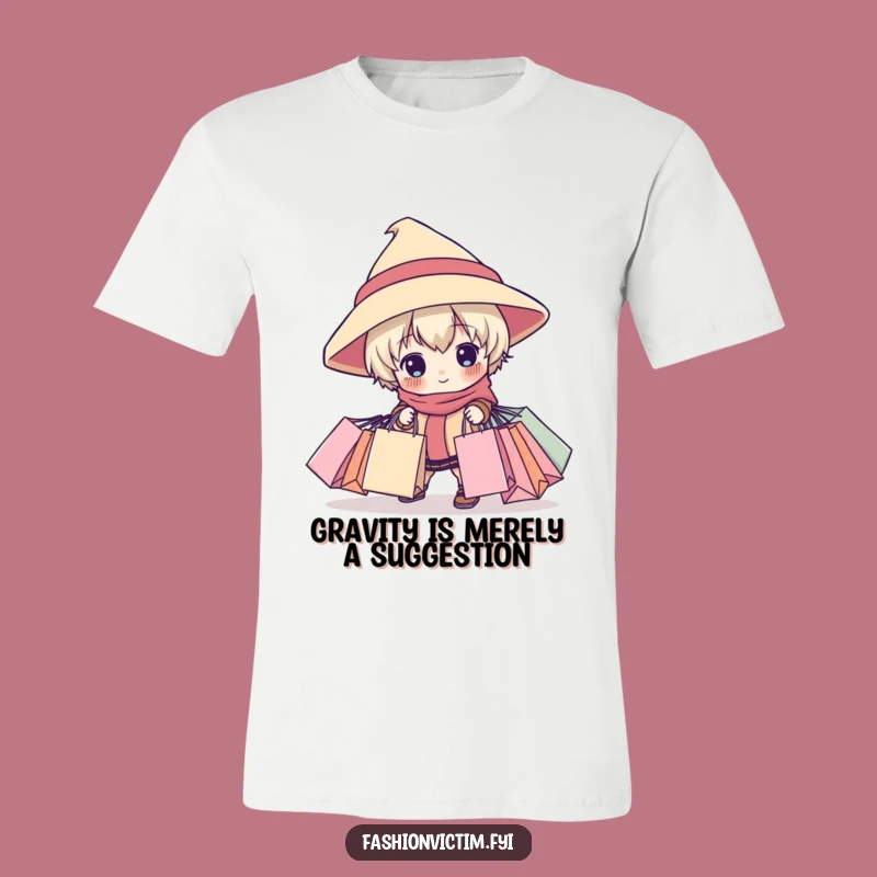 Funny Tripping Shopper T-Shirt: Child in Big Hat, Perfect Funny Gift for Bargain Hunters