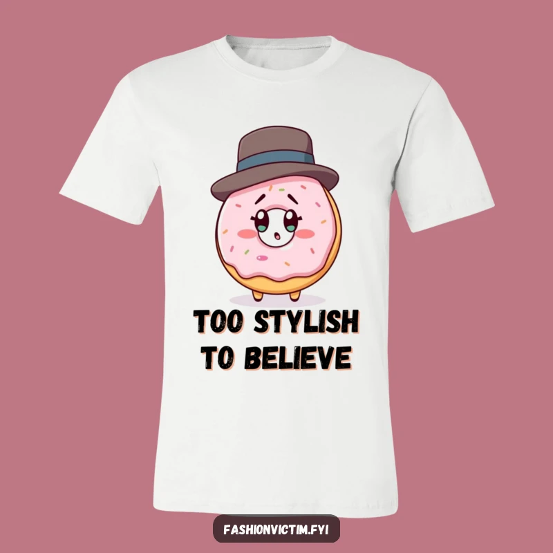 Funny Donut Shocked T-Shirt: Hilarious Pastry Fashionista's Reflection Gift