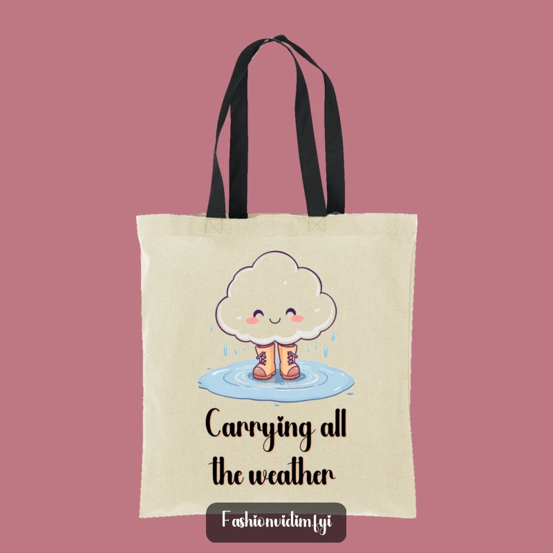 Funny Rain Cloud Tote Bag: Cheerful Accessory for Rainy Day Lovers Gift