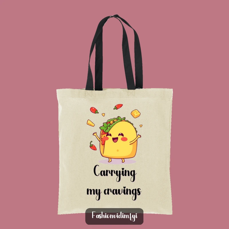 Funny Kawaii Taco Tote Bag - Carry Your Groceries with Laughter!