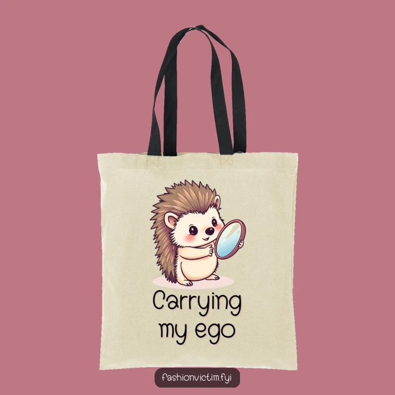 Funny Hedgehog Mirror Tote Bag: Carry Your Confidence