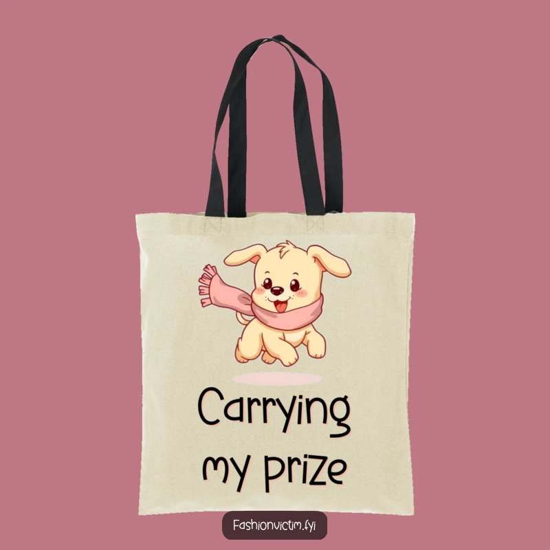 Funny Puppy Scarf Chase Tote Bag: Carry Your Dog's Playful Spirit
