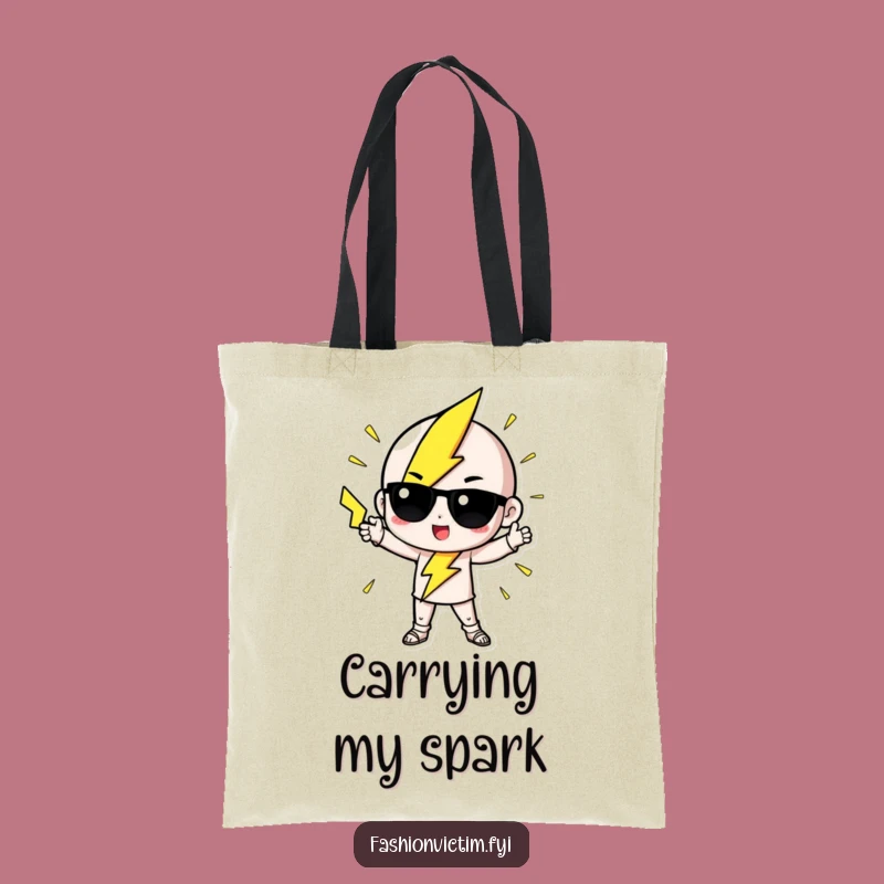 Funny Lightning Tote Bag: Fashionable Pose Carryall