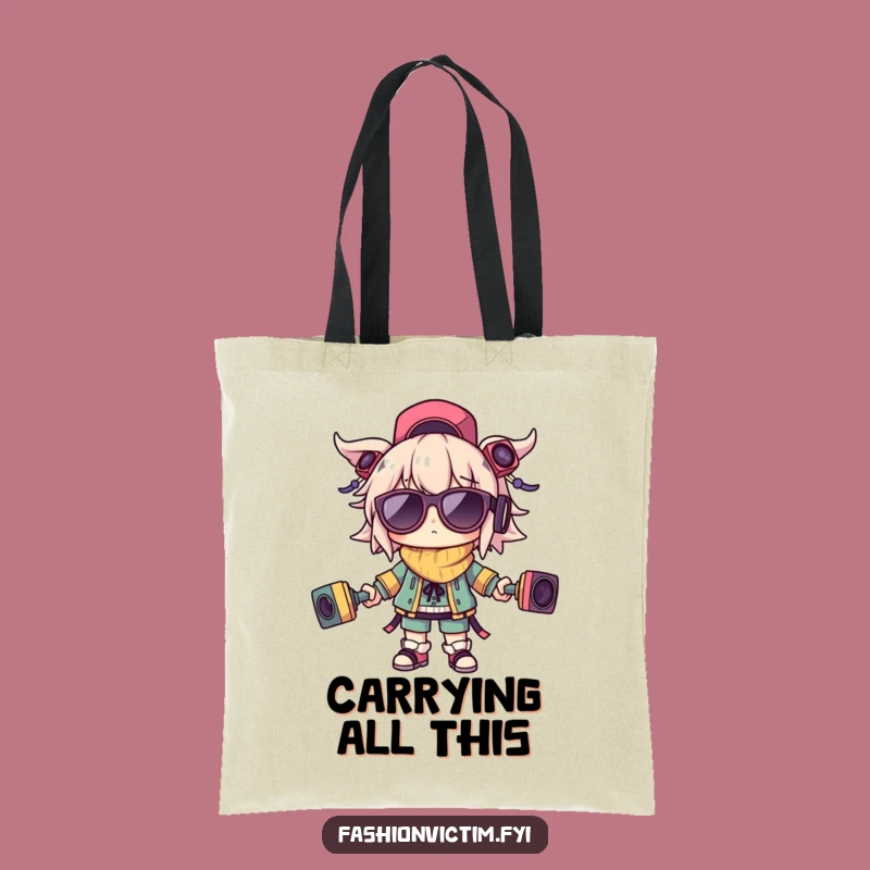 Funny Balancing Act Tote Bag. Carry your life's accessories with humor.