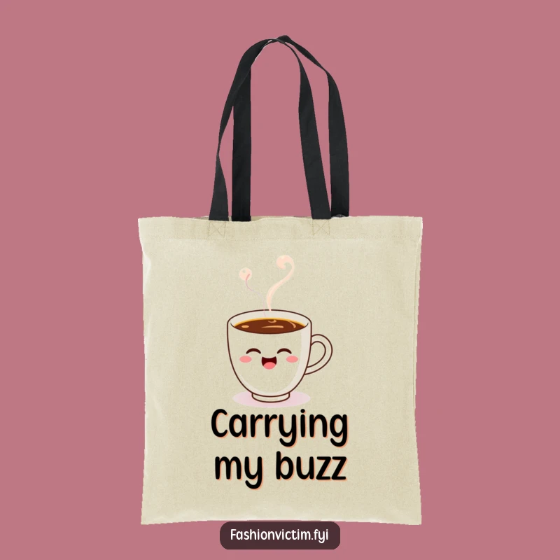 Funny Kawaii Coffee Cup Tote Bag - Carry Your Essentials with a Wink!