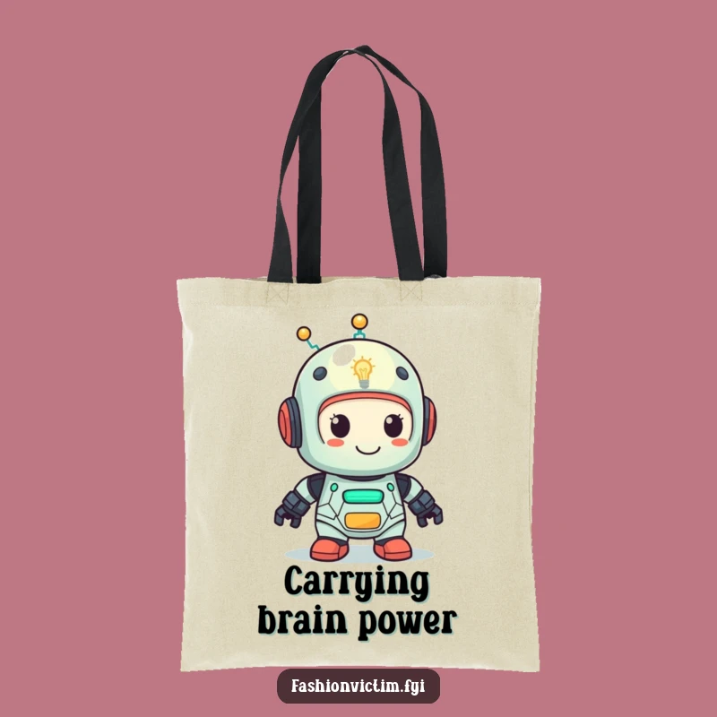 Funny Robot Lightbulb Tote Bag - Hilarious & Clever Carry-All!